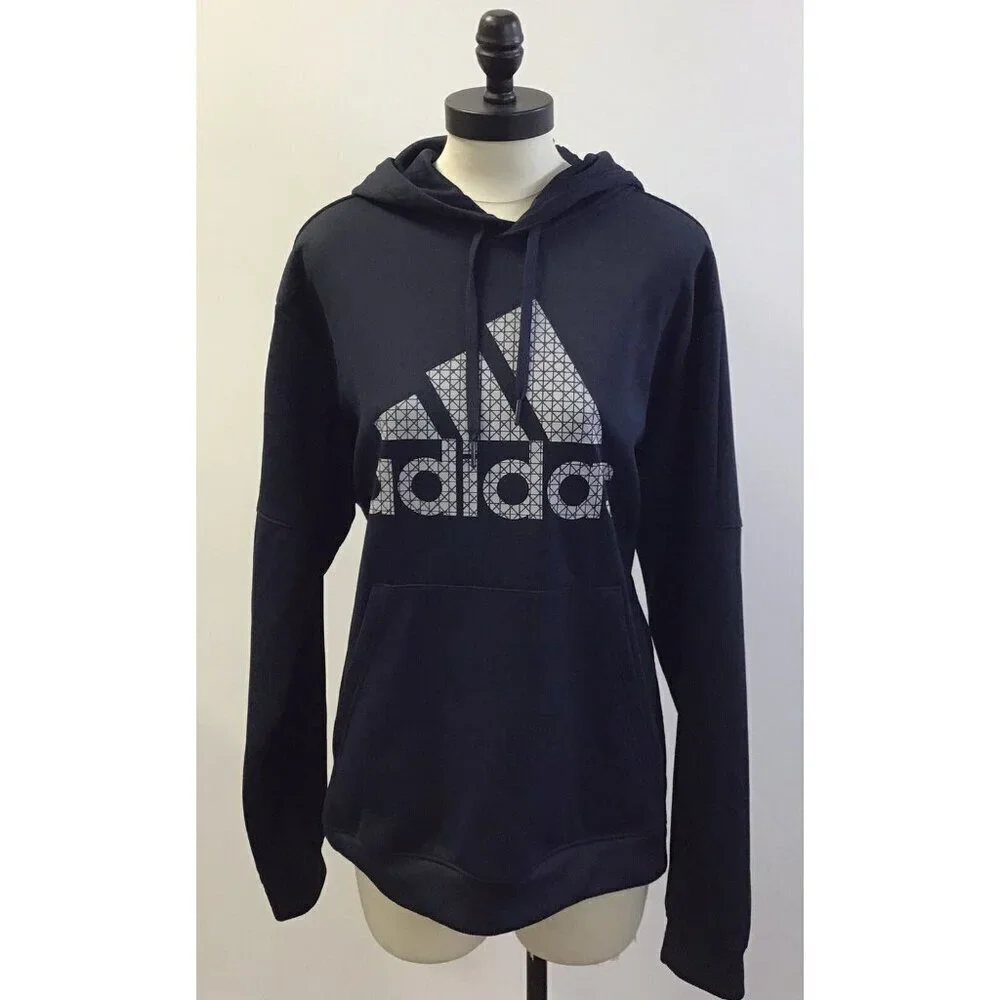 Adidas Mens XL Hoodie Sweatshirt Navy Blue